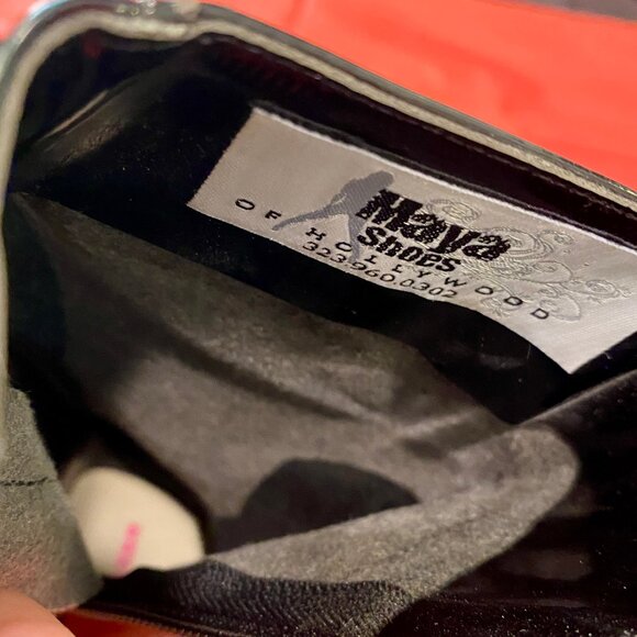 MAYA SHOES OF HOLLYWOOD BLACK PATENT LEATHER CLEAR SOLE PLATFORM BOOTS - Picture 10 of 11